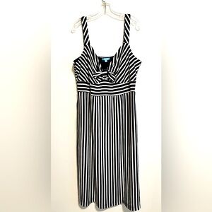 Draper James RSVP Navy/White Striped Midi Sundress with Bow Detail Size XXL